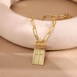 Gold-Tone Paperclip Link Necklace