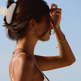 Gold Tone Hoop Earrings with T-Bar Charms