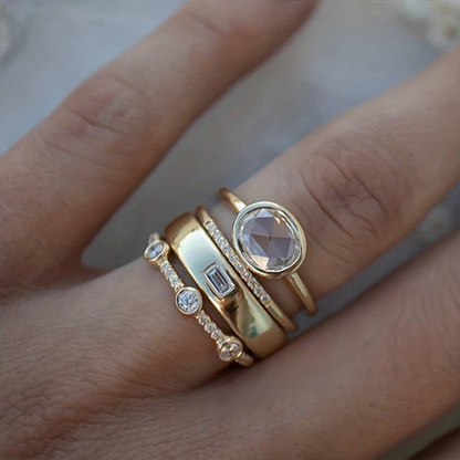 4-Piece Cubic Zirconia Ring Set