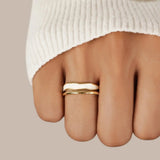 Gold-Tone Layered Open Ring