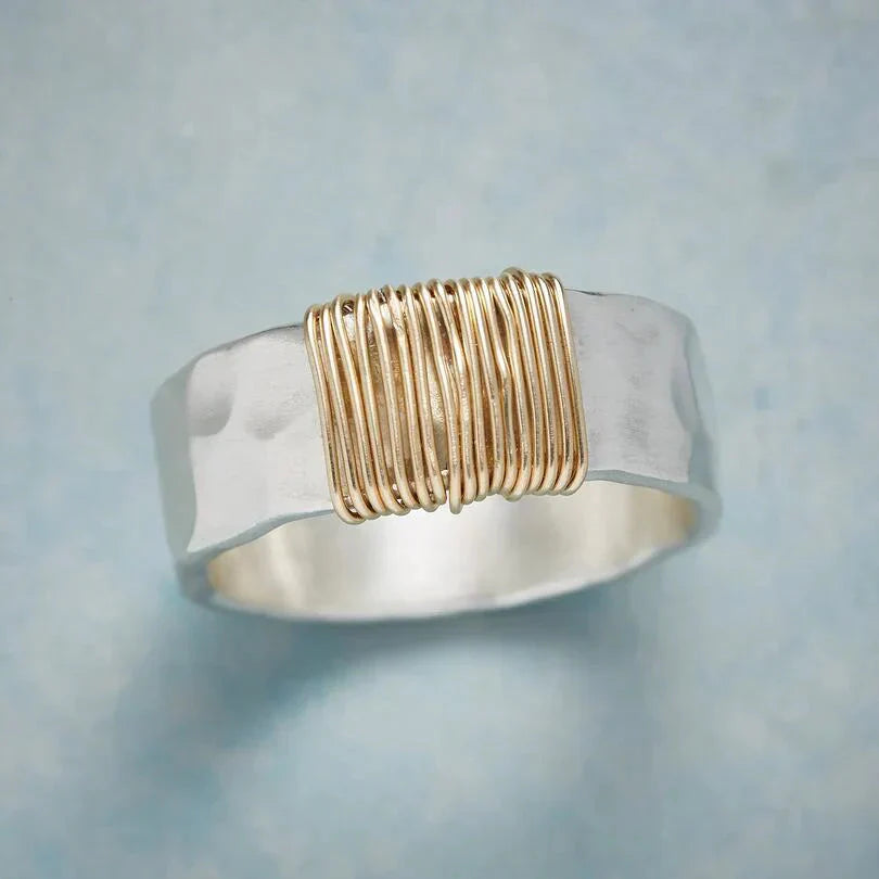 Mixed Metal Wide Band Ring