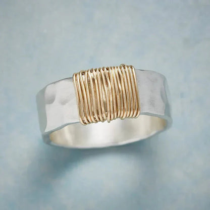 Mixed Metal Wide Band Ring