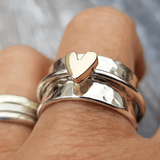 Mixed Metal Heart Spinner Ring