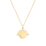Spinning Coin Gold Tone Pendant Necklace