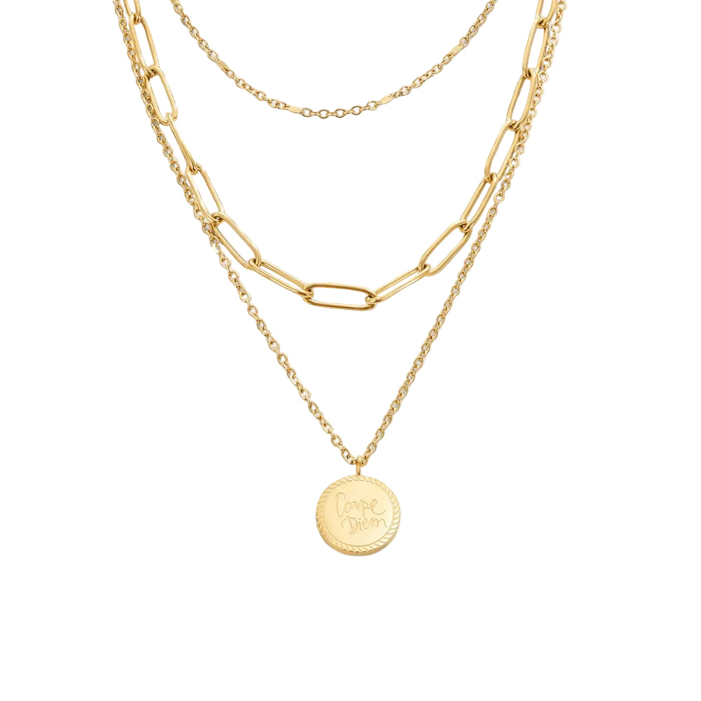 3-Layer Gold-Tone Necklace Set