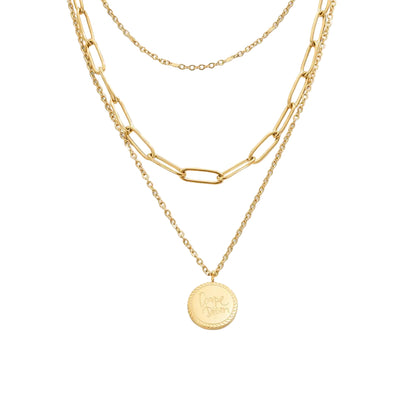 3-Layer Gold-Tone Necklace Set