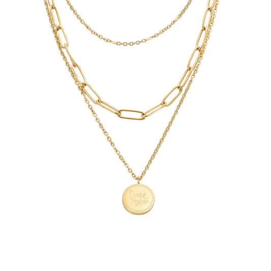 3-Layer Gold-Tone Necklace Set