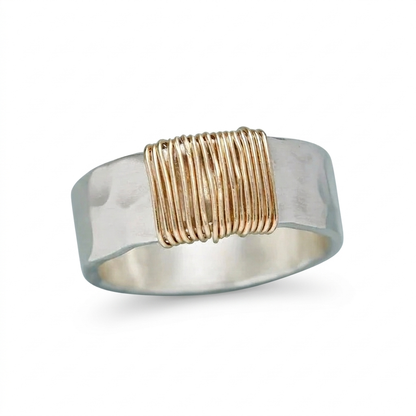 Mixed Metal Wide Band Ring