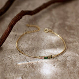 Multi Color Baguette Stone Gold Tone Bracelet