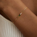 Multi Color Baguette Stone Gold Tone Bracelet
