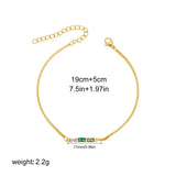 Multi Color Baguette Stone Gold Tone Bracelet