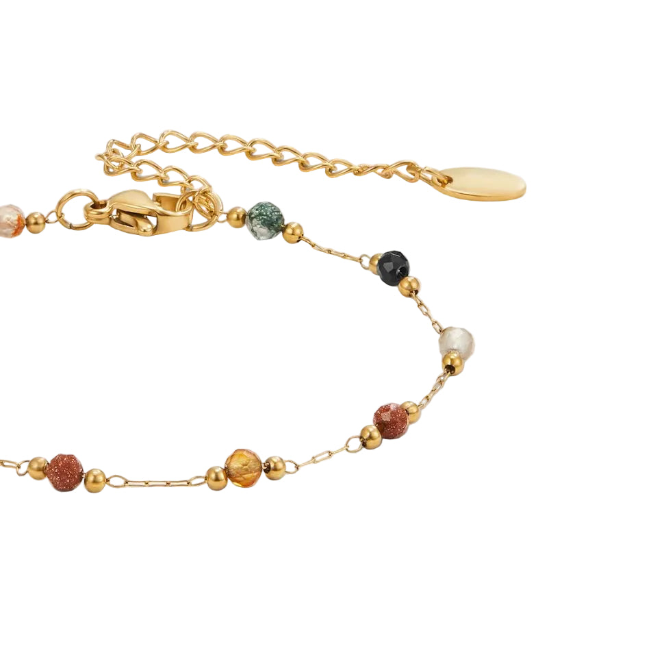 Multi Color Beaded Stone Bracelet