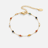 Multi Color Beaded Stone Bracelet