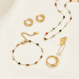 Multi Color Beaded Stone Bracelet