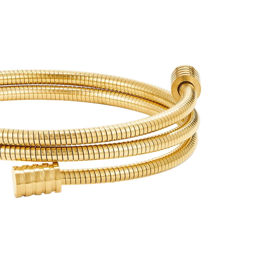 Twisted Multi Layer Gold-Tone Snake Chain Bracelet