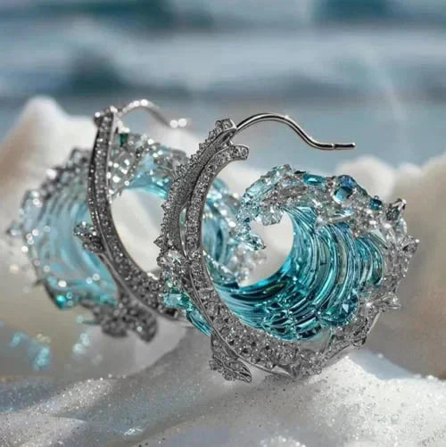 Ocean Wave Hoop Earrings
