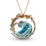 Ocean Wave Pendant Necklace