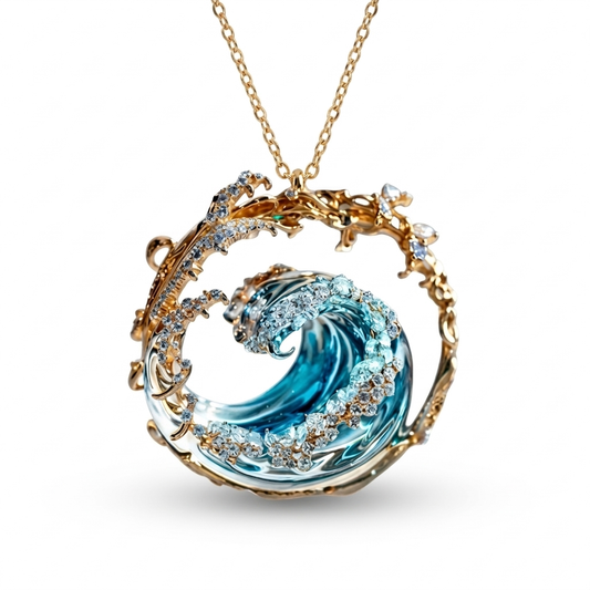Ocean Wave Pendant Necklace