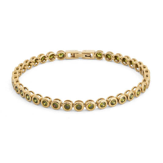 Olive Green Bezel Set Tennis Bracelet