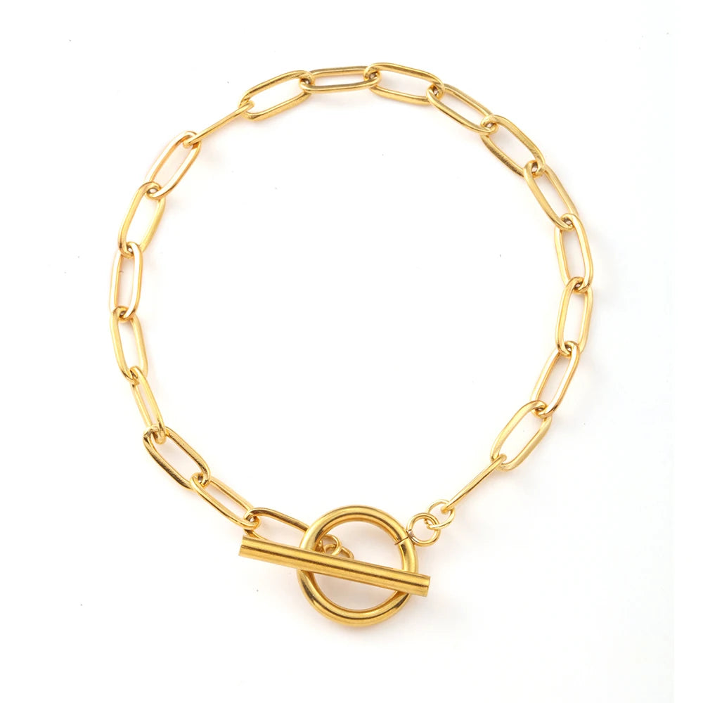 Paperclip Toggle Chain Bracelet