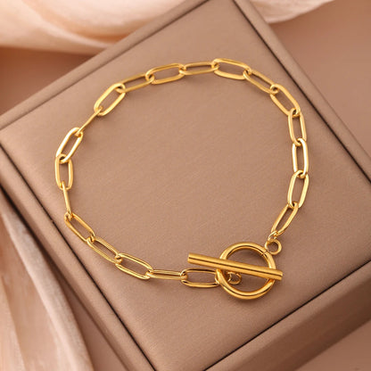 Paperclip Toggle Chain Bracelet