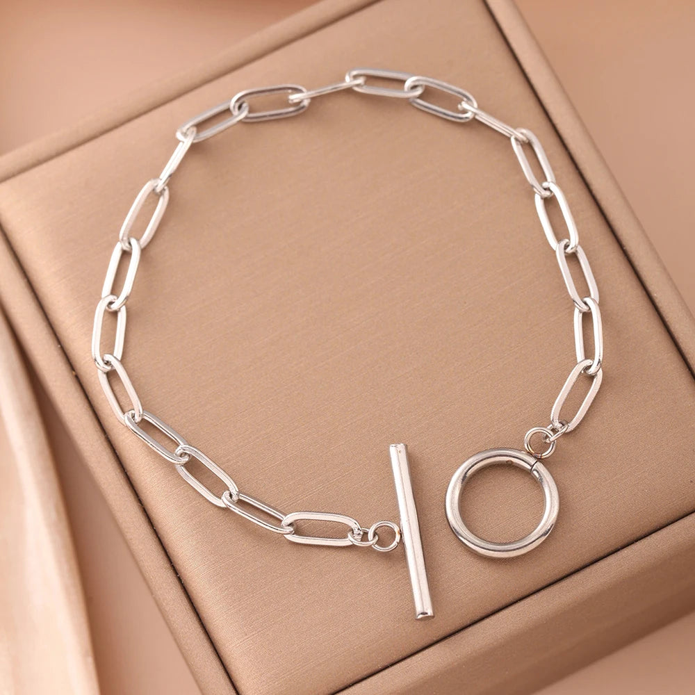 Paperclip Toggle Chain Bracelet