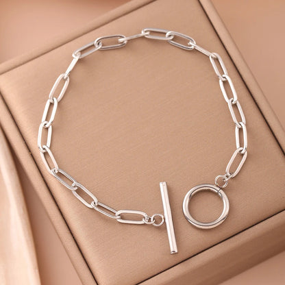 Paperclip Toggle Chain Bracelet