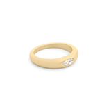Pinky Promise Gold Tone Marquise CZ Signet Ring