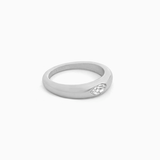 Pinky Promise Silver Tone Marquise Cut Dome Ring