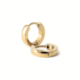 Polished Gold Tone Classic Huggie Hoop Earrings