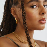 Polished Gold Tone Classic Huggie Hoop Earrings