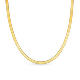 Polished Gold-Tone Flat Snake Chain Necklace