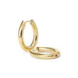 Polished Gold Tone Medium Hoop Earrings