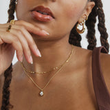 Polished Gold-Tone Petal Link Chain Necklace