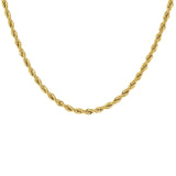 Polished Gold Tone Rope Chain Necklace