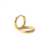 Polished Gold-Tone Small Sleeper Hoop Earrings