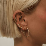 Polished Gold-Tone Small Sleeper Hoop Earrings