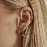 Polished Gold-Tone Small Sleeper Hoop Earrings