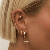 Polished Gold-Tone Small Sleeper Hoop Earrings