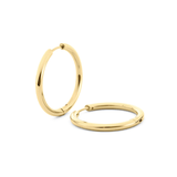 Polished Gold Tone Large Hoop Earrings