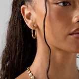 Polished Gold Tone Large Hoop Earrings