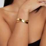 Gold-Tone Cross-Over Cuff Bracelet