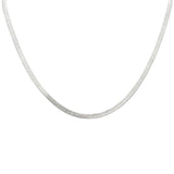 Silver-Tone Flat Herringbone Choker Necklace