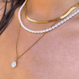 Silver-Tone Flat Herringbone Choker Necklace