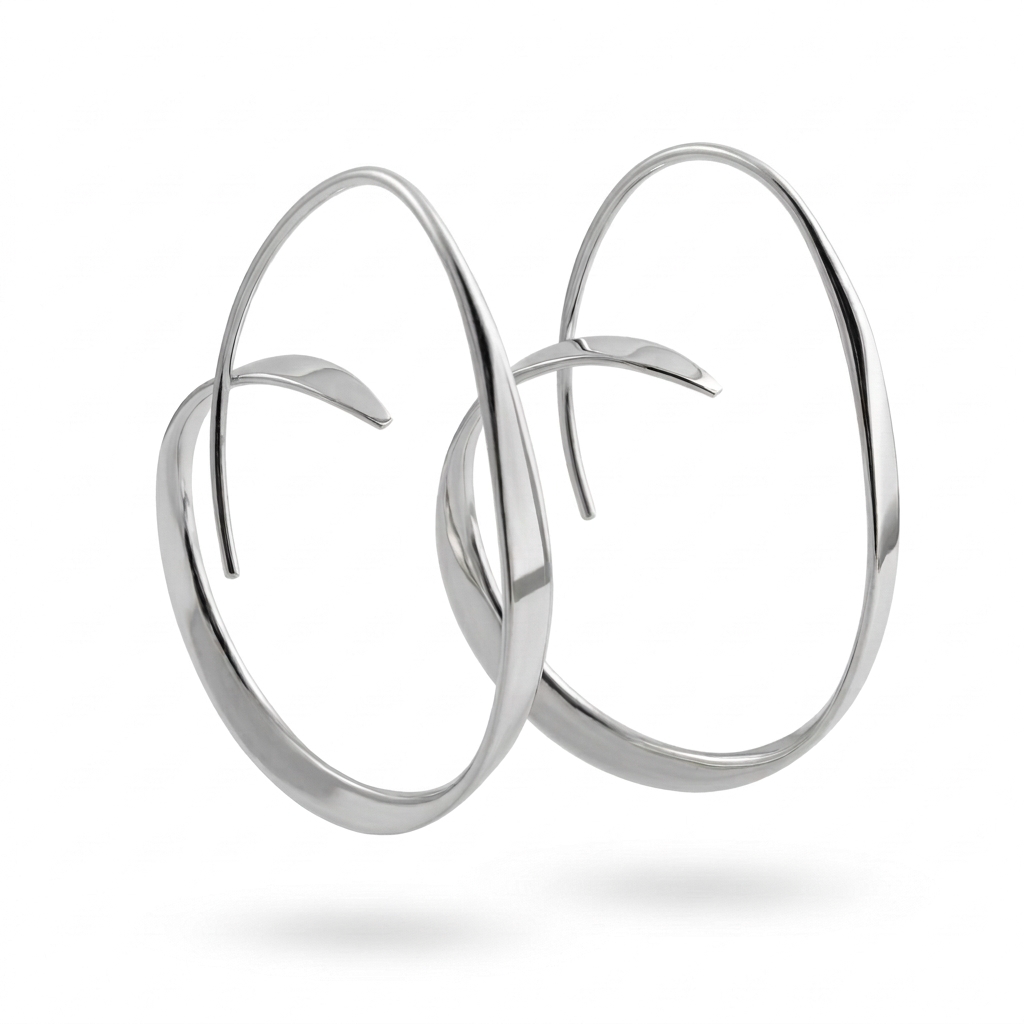 Silver-Tone Spiral Hoop Earrings