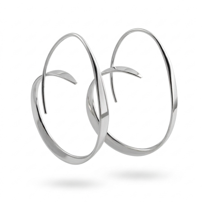 Silver-Tone Spiral Hoop Earrings