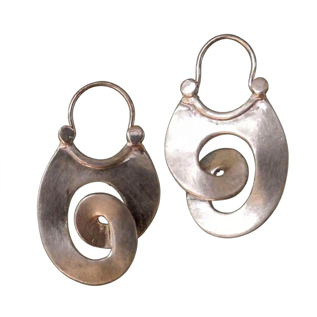 Silver-Tone Swirl Drop Earrings