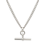 Silver-Tone T-Bar Skinny Curb Chain Necklace