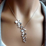 Silver-Tone Floral Cascade Necklace