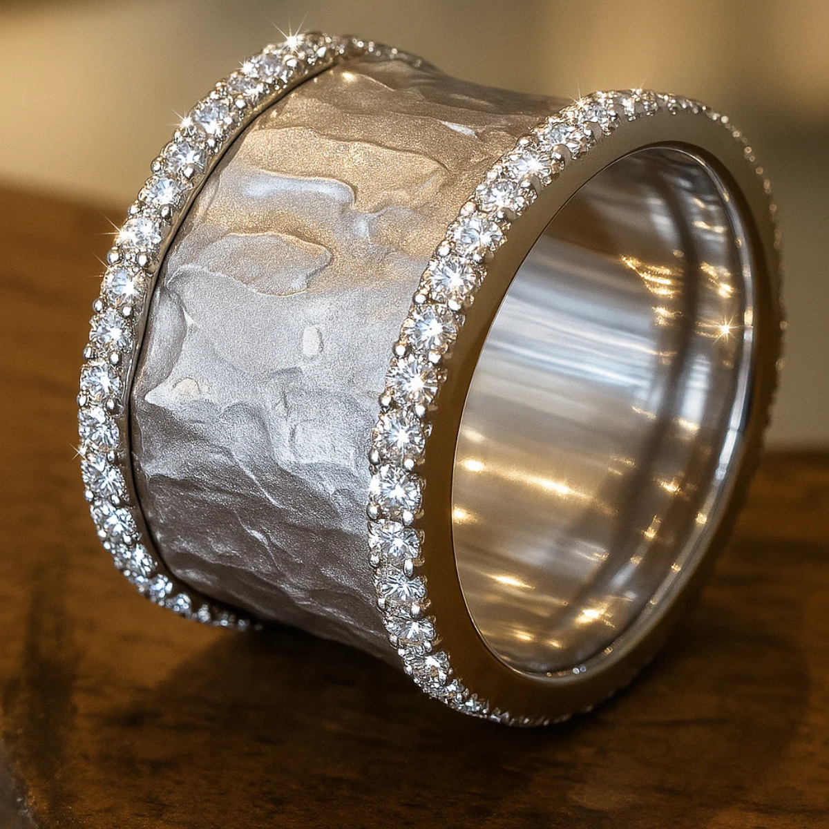 Cubic Zirconia Wide Band Ring